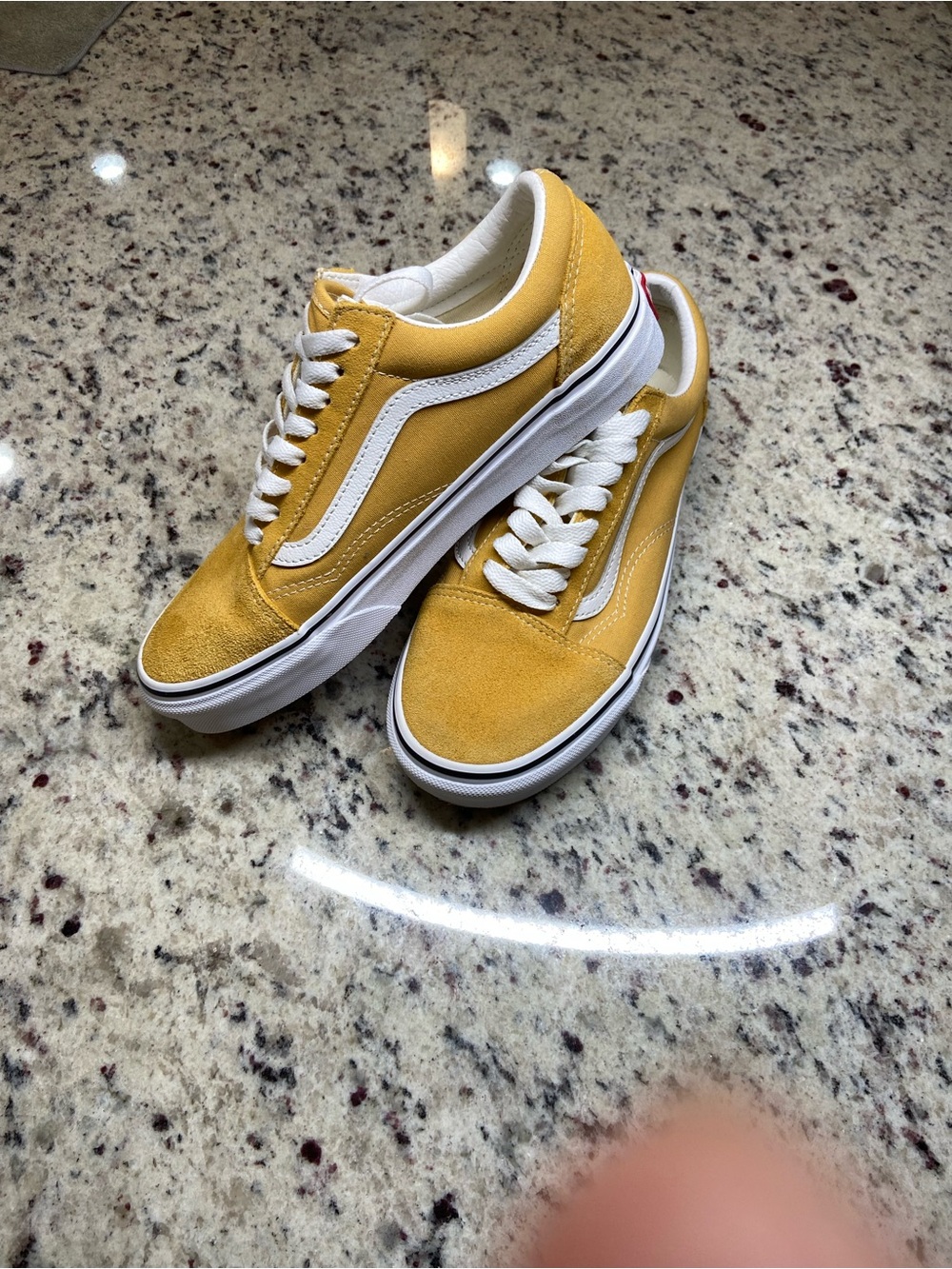 Vans Men's Yellow Canvas & Suede Old Skool Sneakers with White Stripe